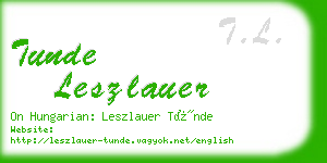 tunde leszlauer business card